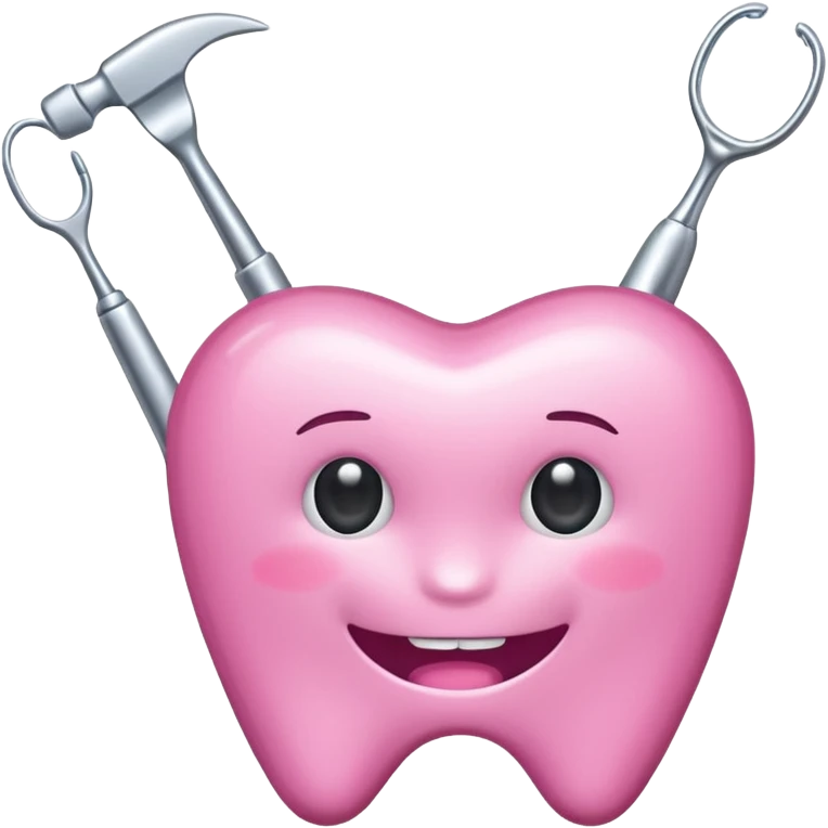 Pink dentist tools emoji