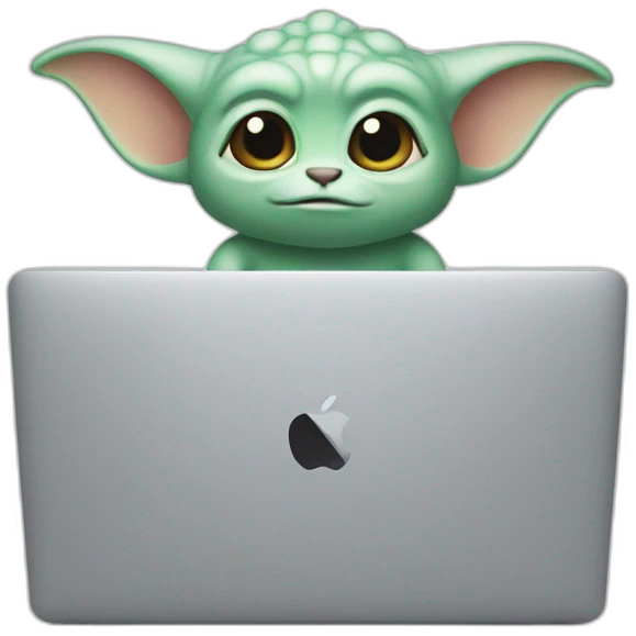 grogu with macbook pro emoji