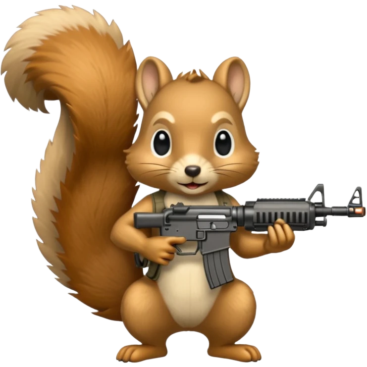 Squirrel holding m4 rifle emoji