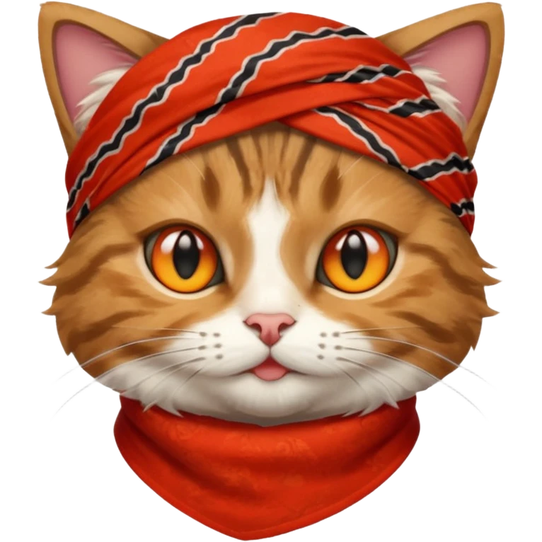 cat with wearing red bandana emoji
