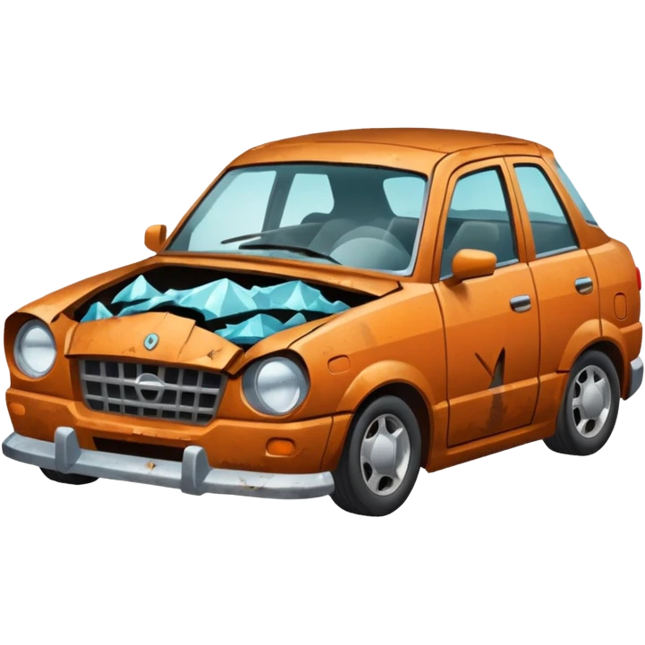 a wrecked car emoji