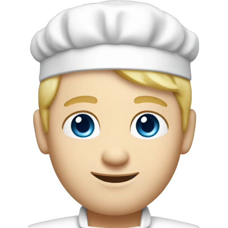chef blond man with blue eyes and white skin emoji