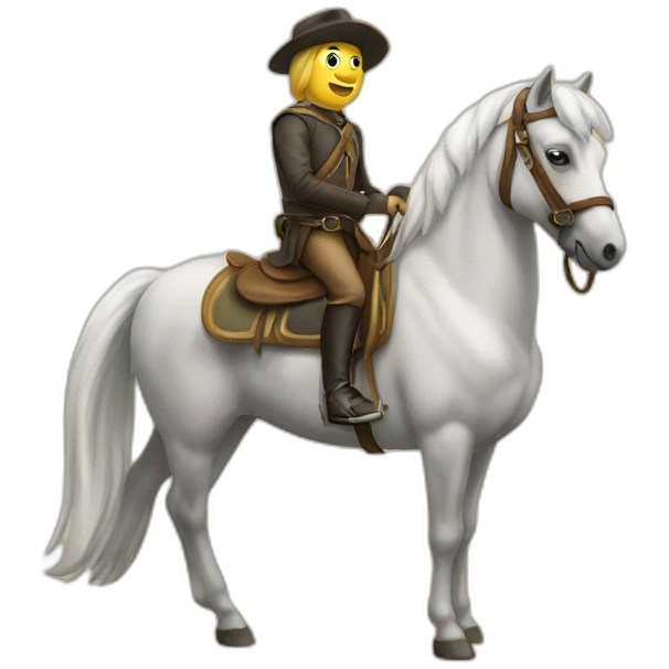 Tortu sur un cheval emoji