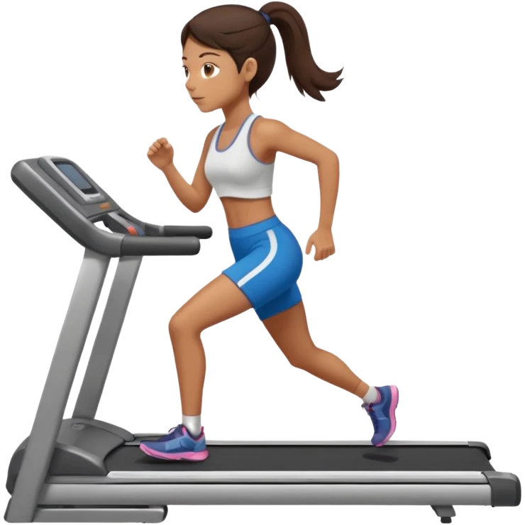 Gym brunette girl tan treadmill emoji