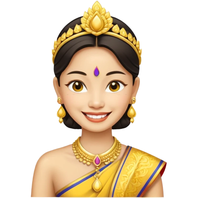 It is meant to depict a Thai woman, a yellow Asian, in the standard attire of her country.The emote is meant to depict a Thai woman in the classic attire of her country. emoji