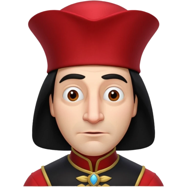 lord farquad avec un chapeau rouge plat sur le dessus emoji