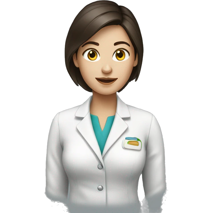 female brunette nutritionist with white skin emoji