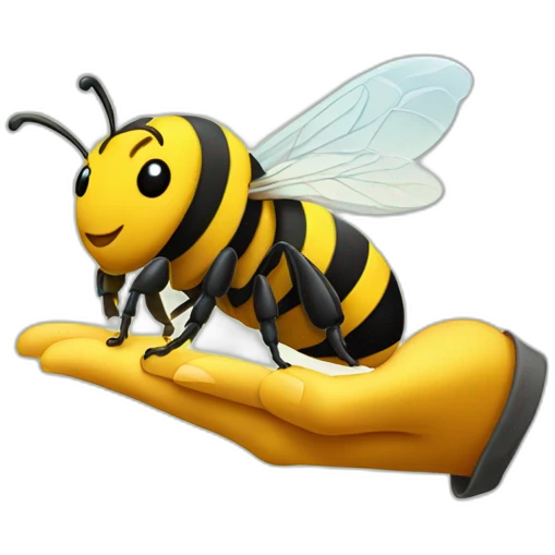 Hand heart bee emoji