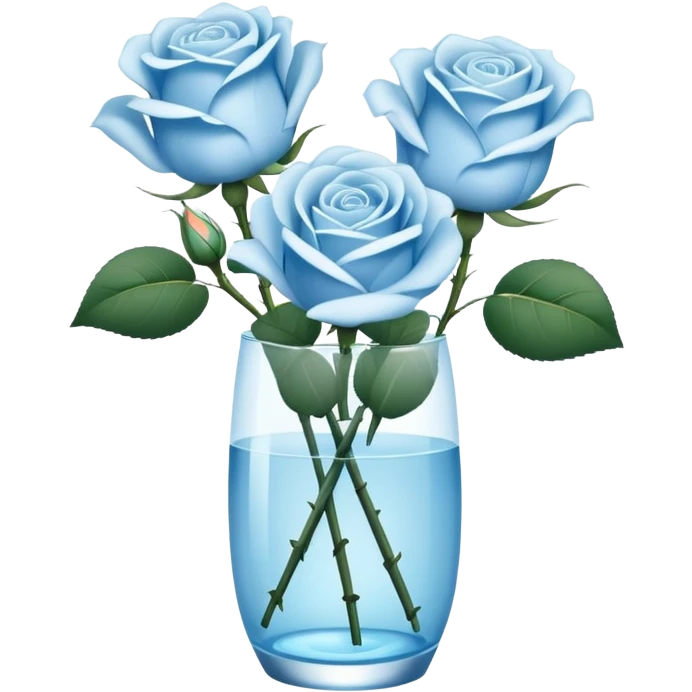 Light blue roses in vase emoji