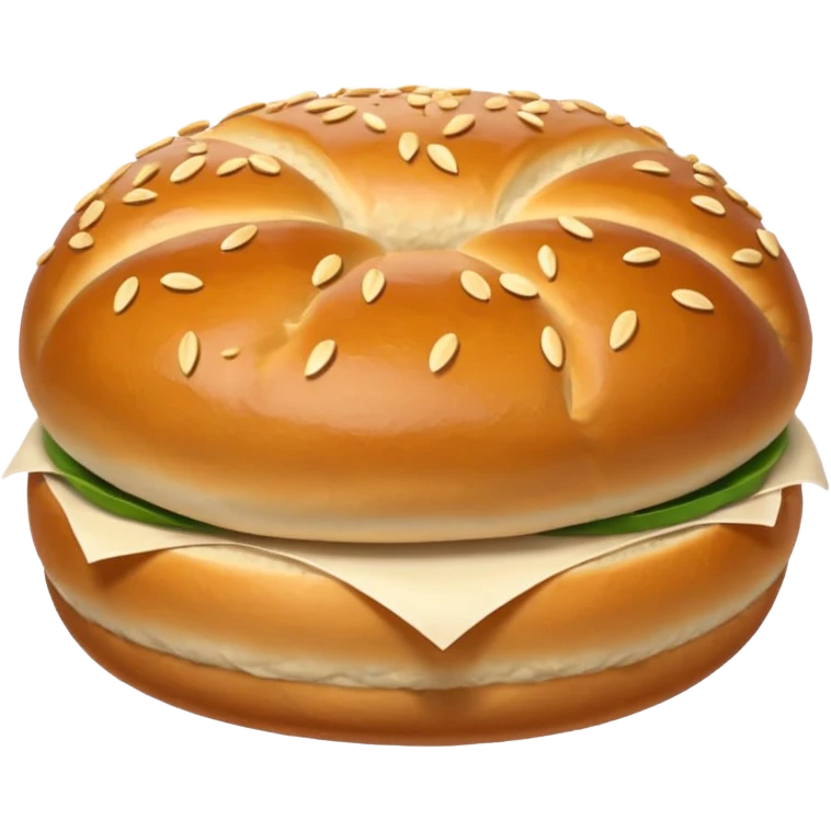 bread bun without cheese or patty emoji