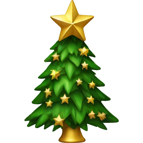 Christmas tree with gold star on top emoji