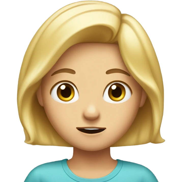 Blonde girl in shock emoji