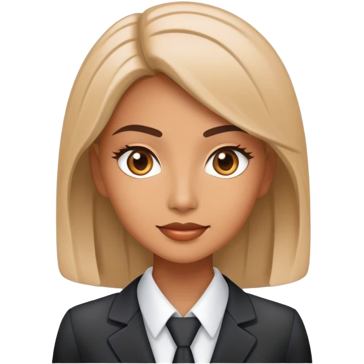 Female Business manager and supporting AI agent emoji