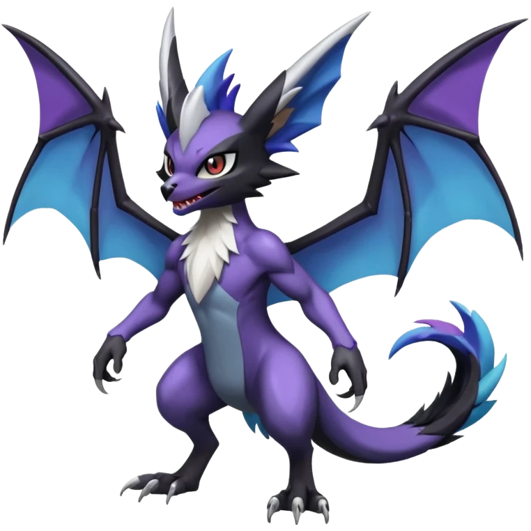 Noibat-Noivern-Mightyena-Silvally-Fakémon-hybrid-creature (full body)  emoji
