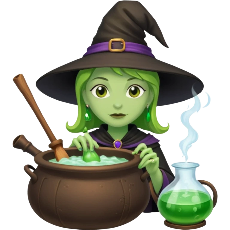 green witch cooking potion emoji