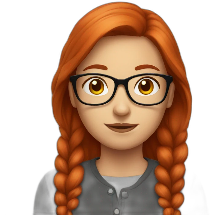 Redhair girl nerd with glasses emoji