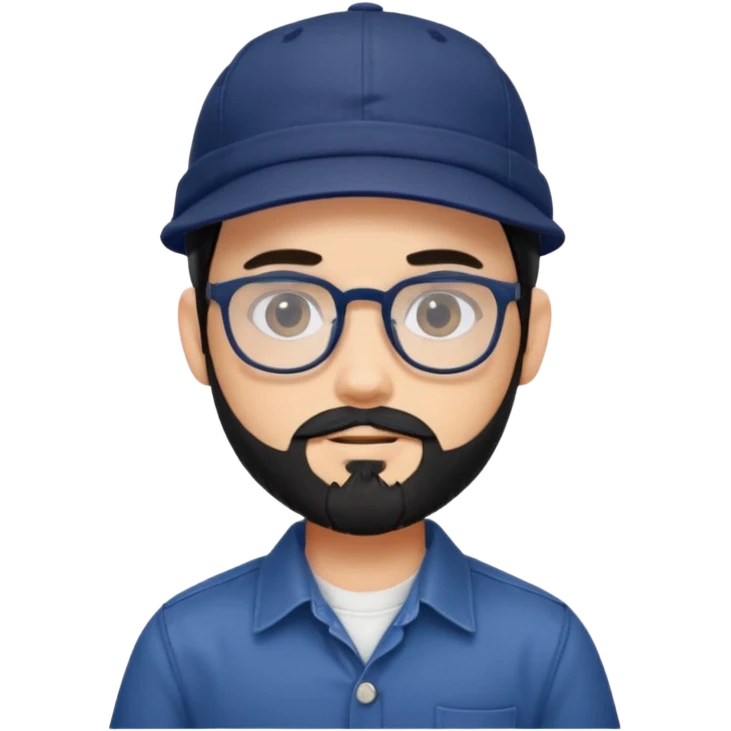 generate a fair pretty bratz boy wearing a dark blue cap and  button up shirt. Handsome with spectacles

bearded and handsome

hair black long emoji