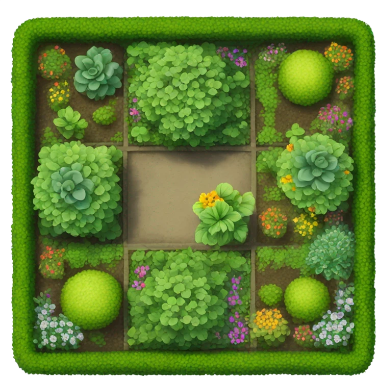 Garden on a floating square, top view emoji