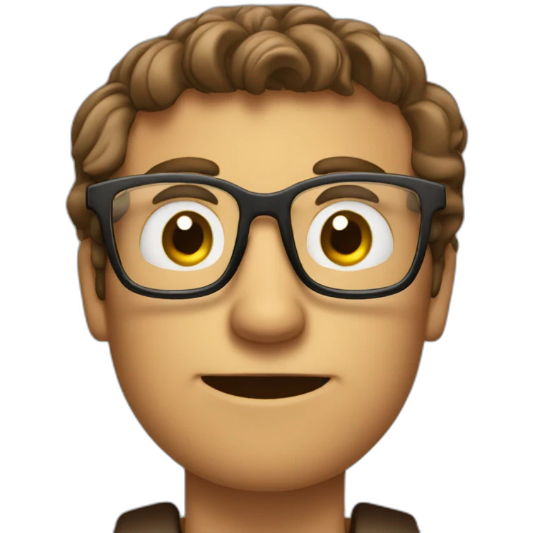 brown-short-haired classy man wearing glasses struggling to fit a key into a lock emoji