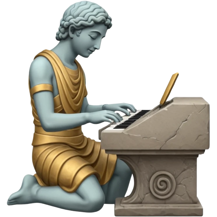 statue playing keyboard emoji