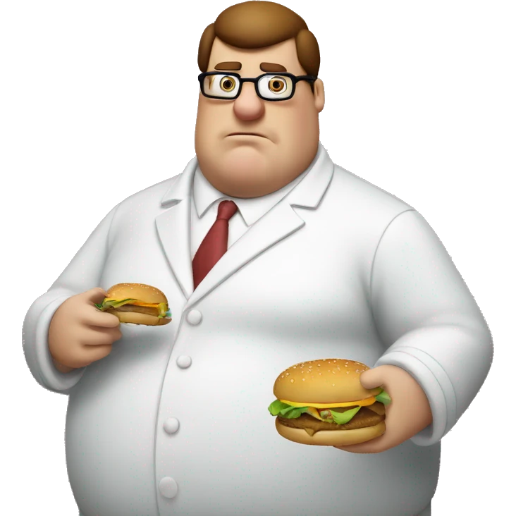 Peter griffin eating a cheeseburger, looking seductively  emoji