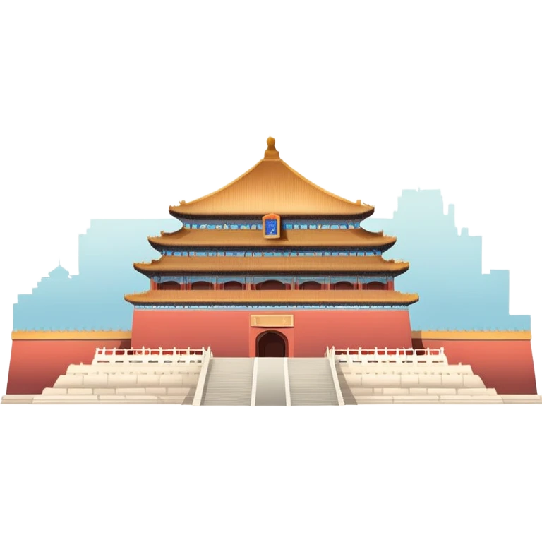 Forbidden City Beijing with soft subtle colors, not vivid emoji