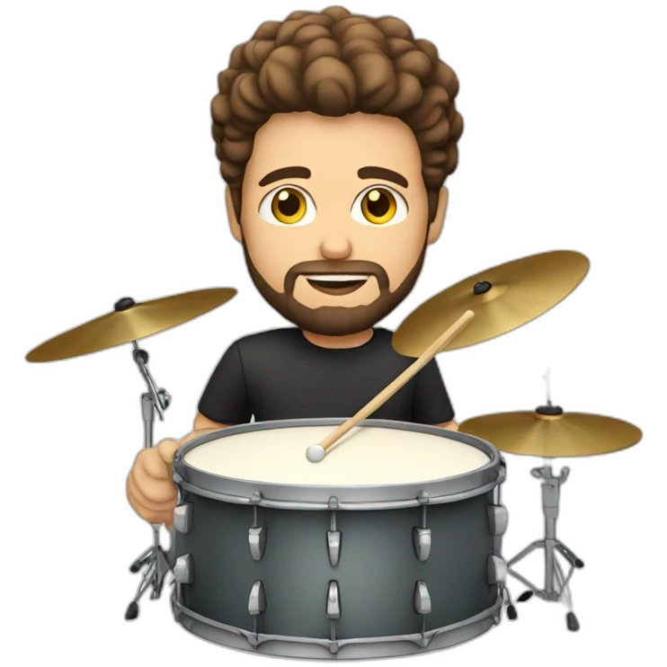 white man with beard playing drums emoji