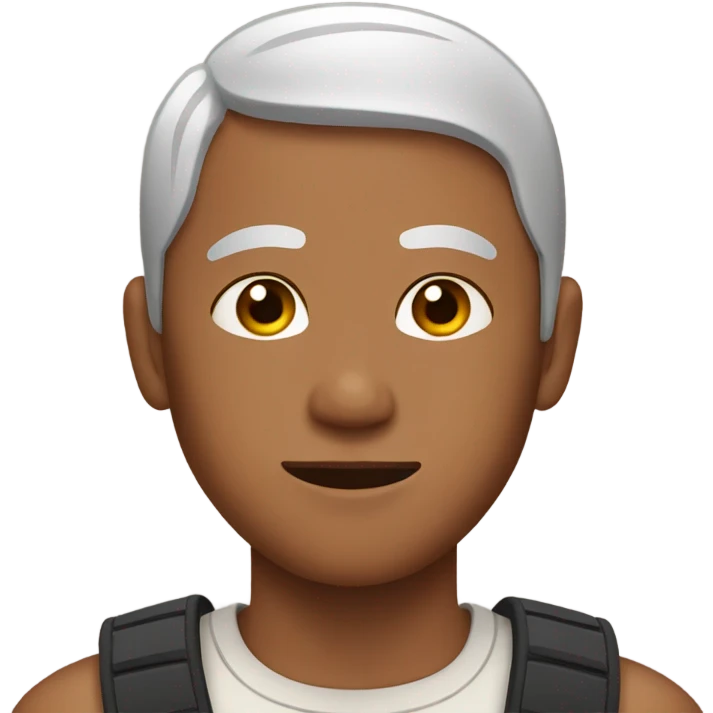 Asian man with brown face paint emoji