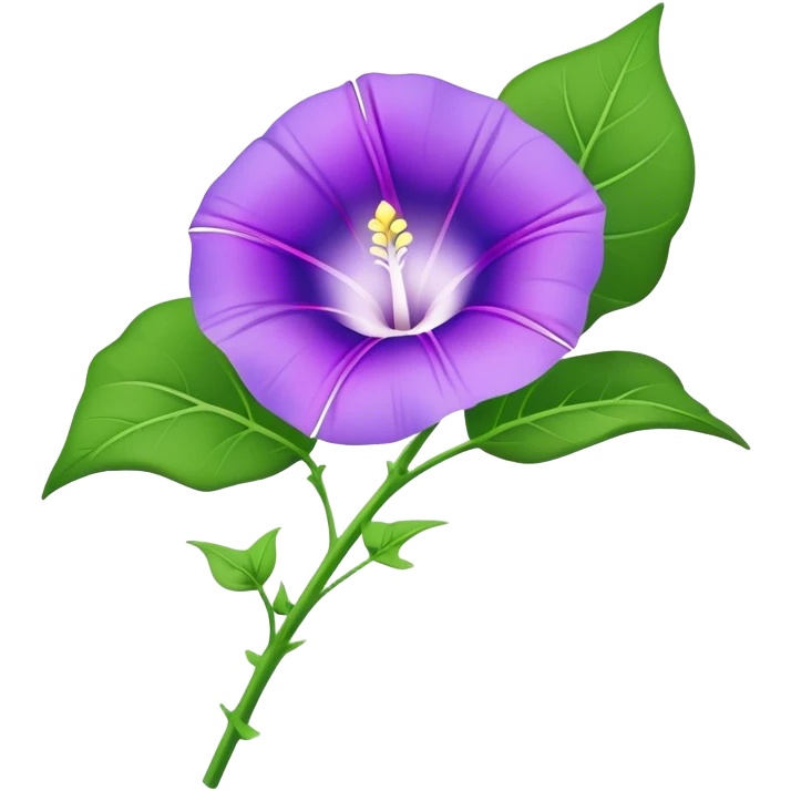 single purple Morning Glorysuper, stem emoji