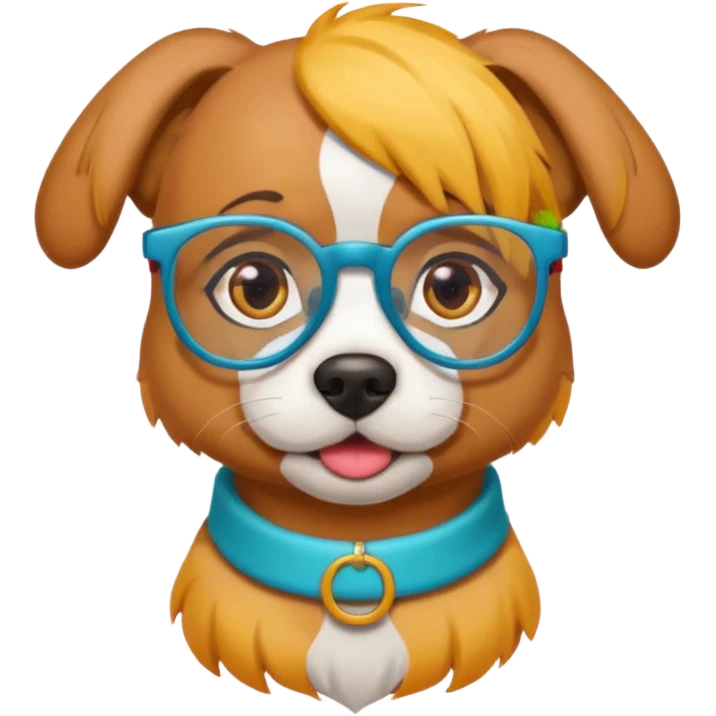 dog with colored hair and spectacles emoji