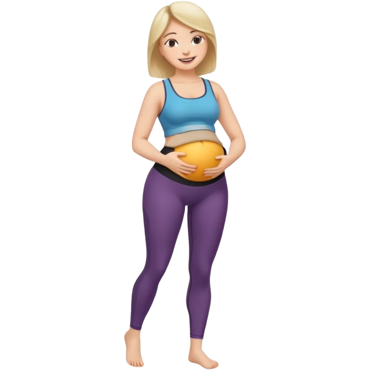 femme belly stuffing legging emoji