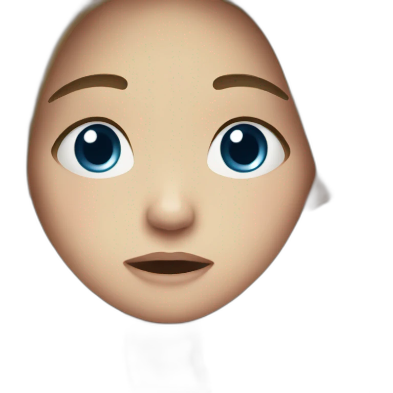 crying girl long brown hair blue eyes emoji