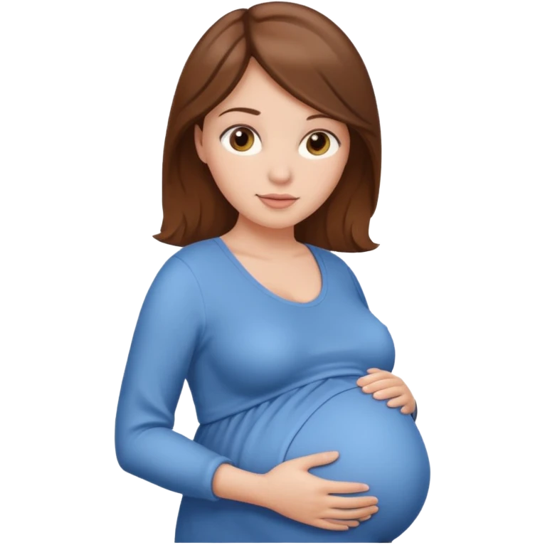 White woman brown hair pregnant  emoji