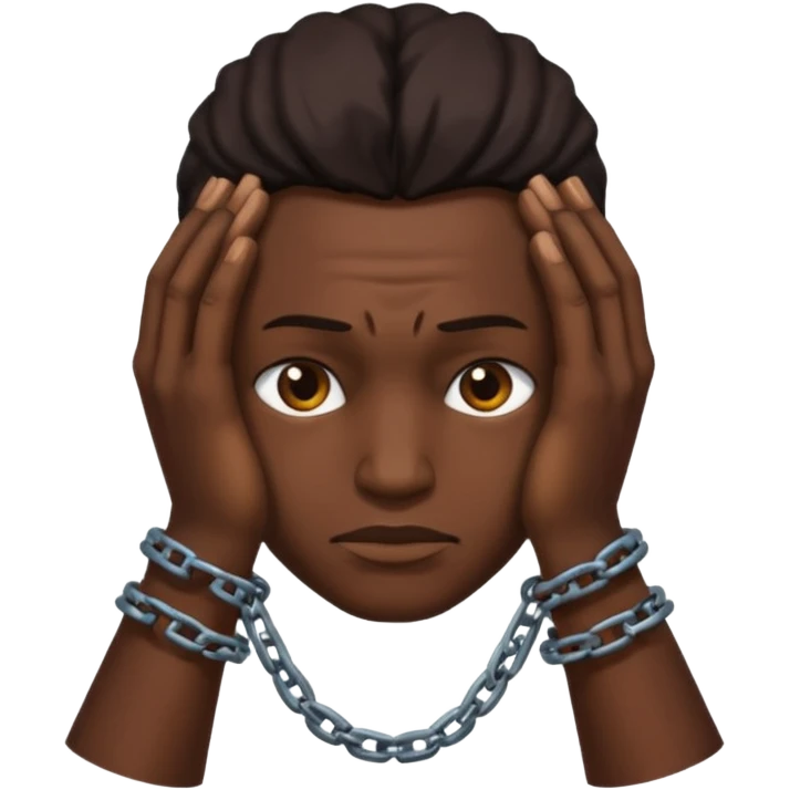 slavery chained hands and head emoji