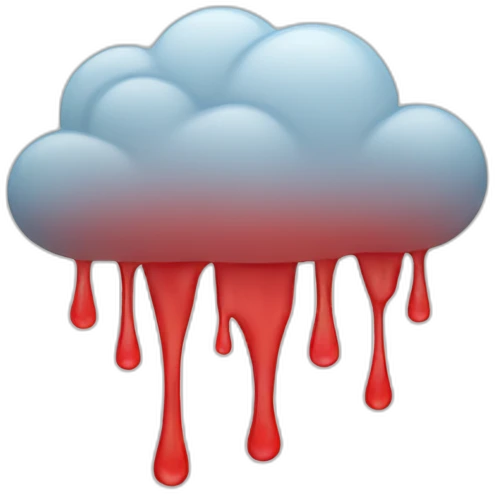 cloud with red rain emoji