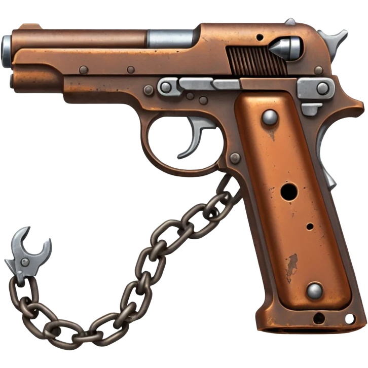 pistol made out of broken chain emoji