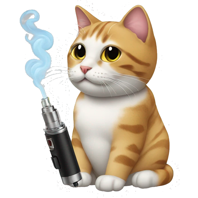 Cat with a vape emoji