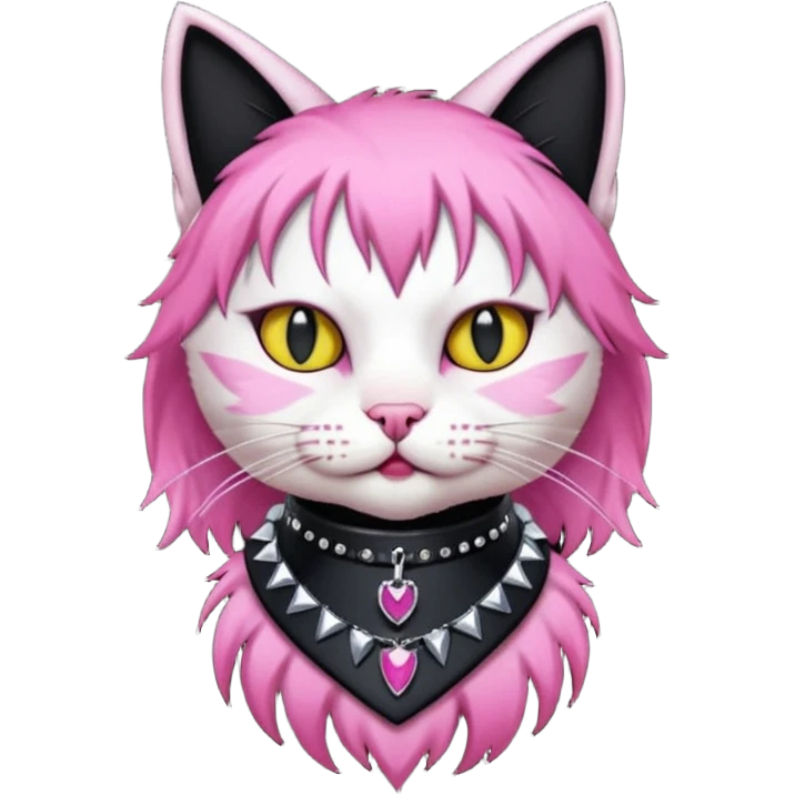 pink haired metalhead  cat emoji
