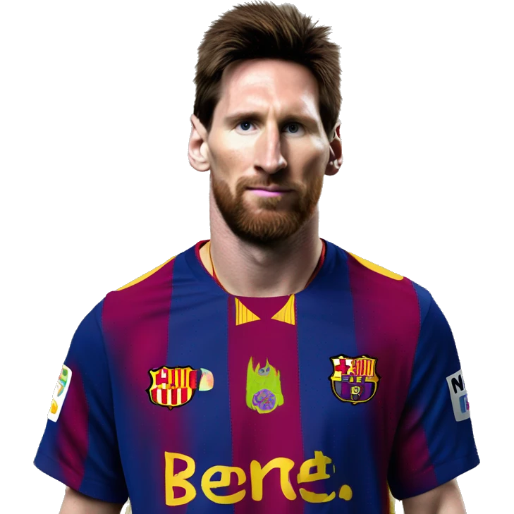 Lionel Messi fluffy mullet Barcelona jersey 19 emoji