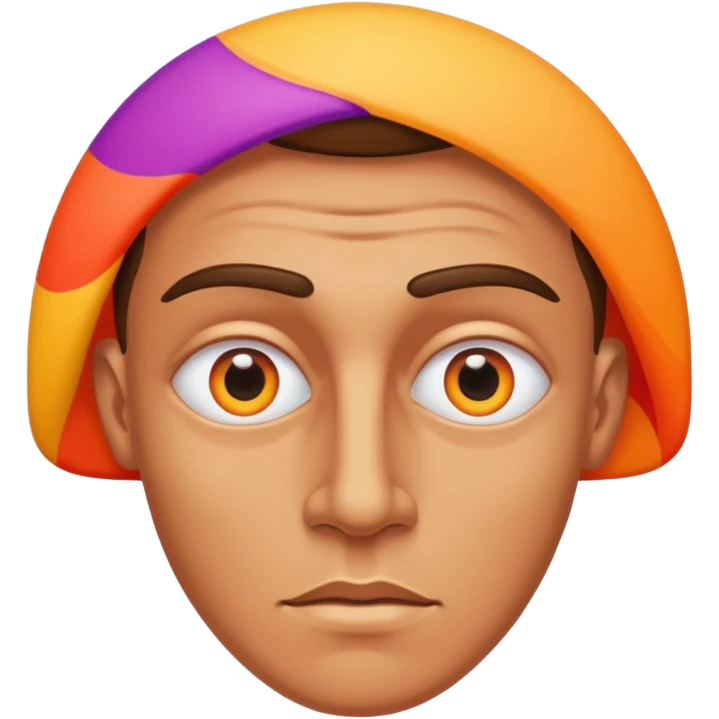 Man on trip like high on mushrooms or lsd emoji