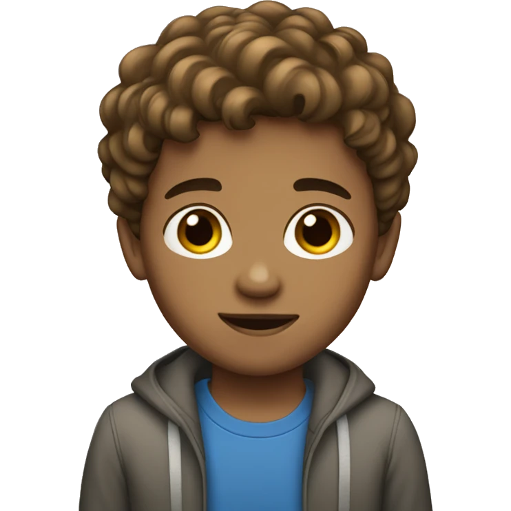 Young boy brown hair light skin emoji