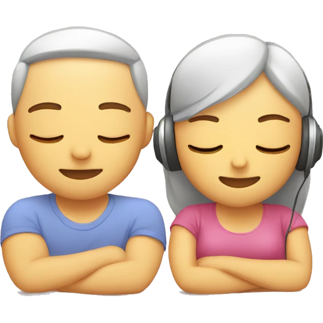emoji eyes closed sleeping male and female listening relaxing music emoji