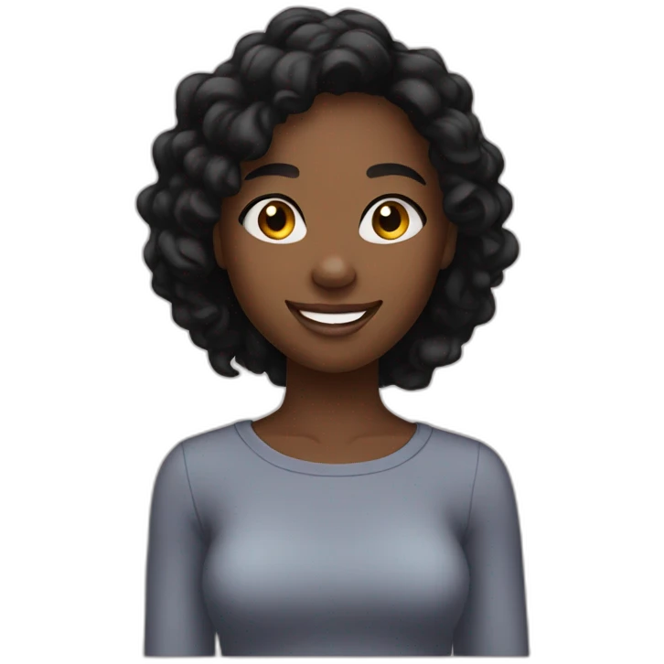 23 year old african girl with black hair smiling emoji