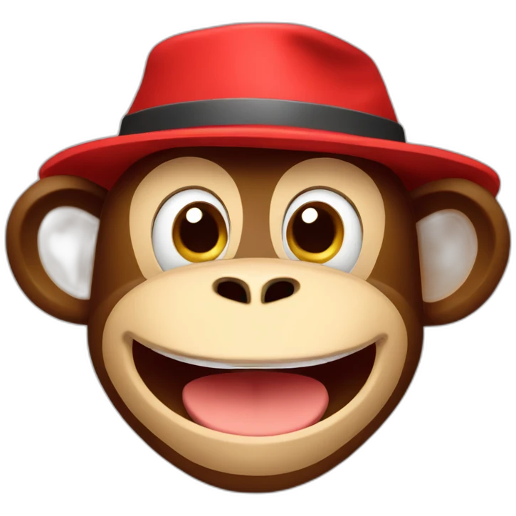 Happy_cute_Monkey_with_red_hat emoji