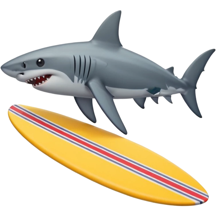 Shark riding a surfboard  emoji