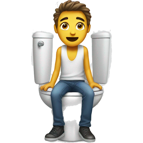 a guy coming out of a toilet emoji