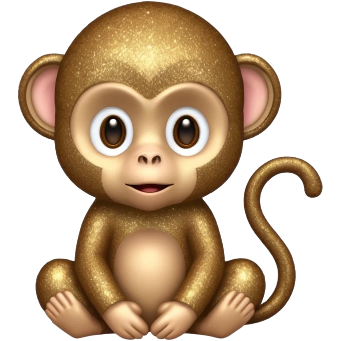 glitter monkey silence brown emoji