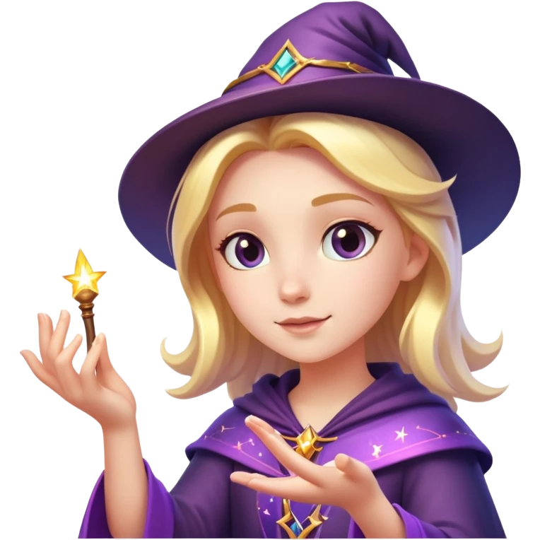 character casting a magic spell with sparkles and magic effects emoji