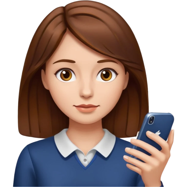 looking phone brown hair women emoji