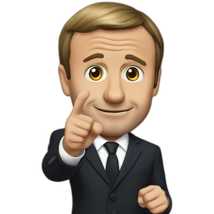 emmanuel macron thumb pointing down emoji
